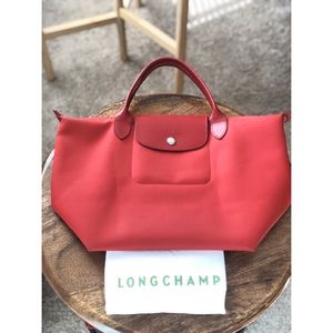 Red versatile handbag